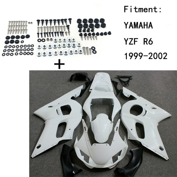 For Yamaha YZFR6 1999 2000 2001 2002 Complete Spike Fairing Bolt Kit Black R6 